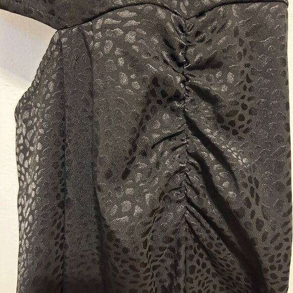 Black Satin Topshop Animal Print Cutout Dress - Picture 3 of 4